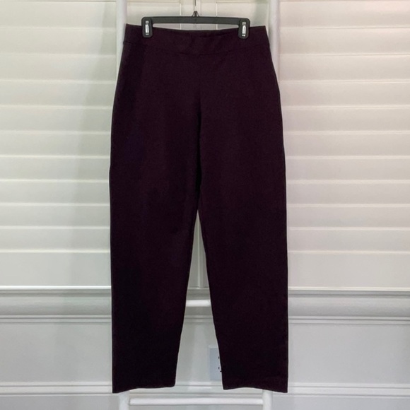 Eileen Fisher Washable Flex Ponte Pant Purple Cassis | Small - Picture 1 of 6